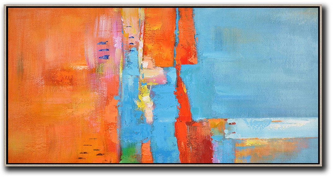 Horizontal Palette Knife Contemporary Art - Contemporary Prints Huge